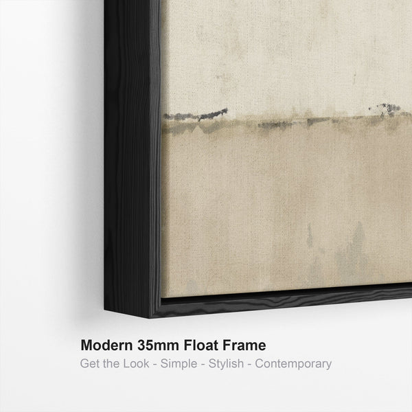 Neutral Abstract Framed Canvas Wall Art - Modern Cream Square Artwork