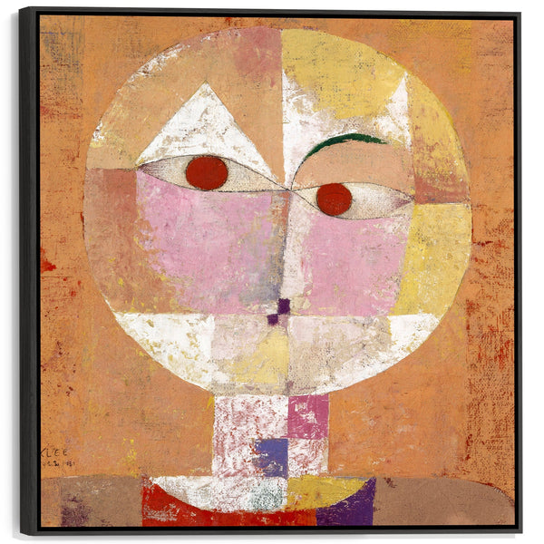 Burnt Orange Abstract Wall Art for Living Room - Senecio by Paul Klee Framed Canvas