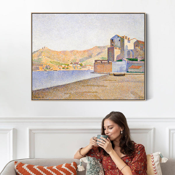 Paul Signac Artwork Canvas Print Framed The Town Beach Colliour Opus
