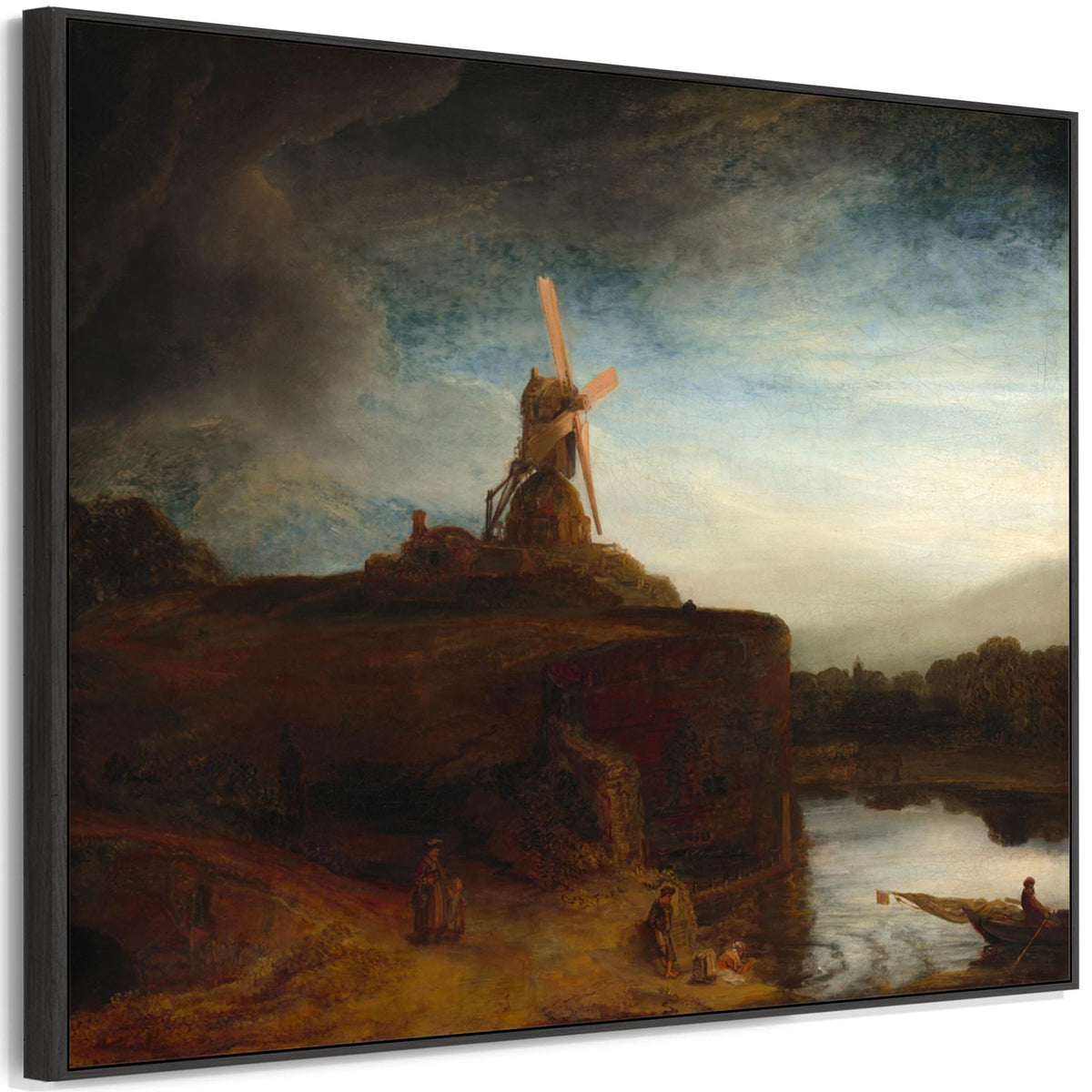 Rembrandt Van Rijn - Framed Wall Art Print Canvas Picture - The Mill