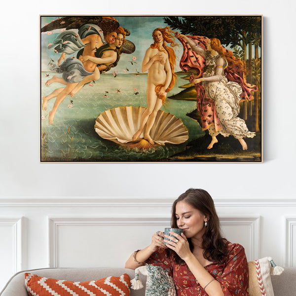 Sandro Botticelli Framed Artwork Print on Canvas The Birth of Venus