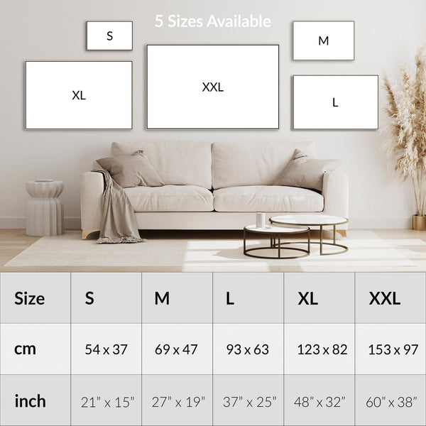 Neutral Framed Canvas Wall Art Prints for Living Room - Beige - 2084