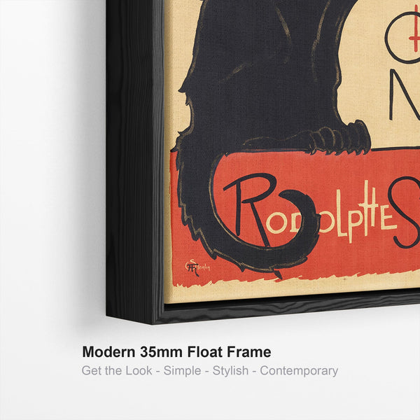 Black Cat Wall Art Framed Le Chat Noir Paris Canvas Print