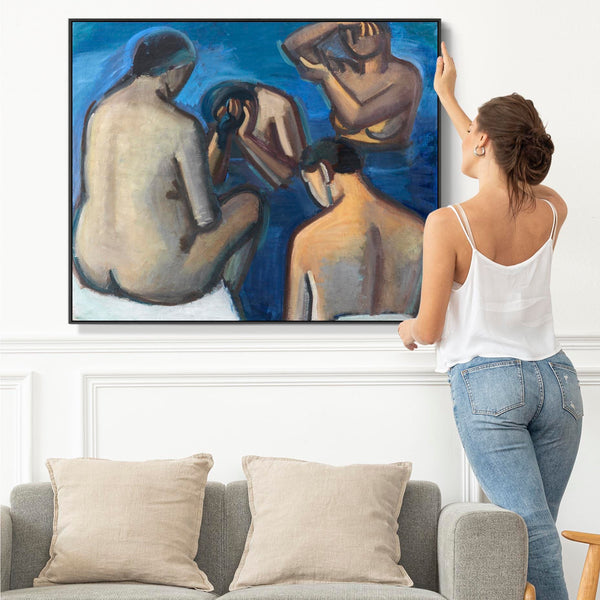 Vilhelm Lundstrom Framed Artwork Print on Canvas Bathers - After the Bath