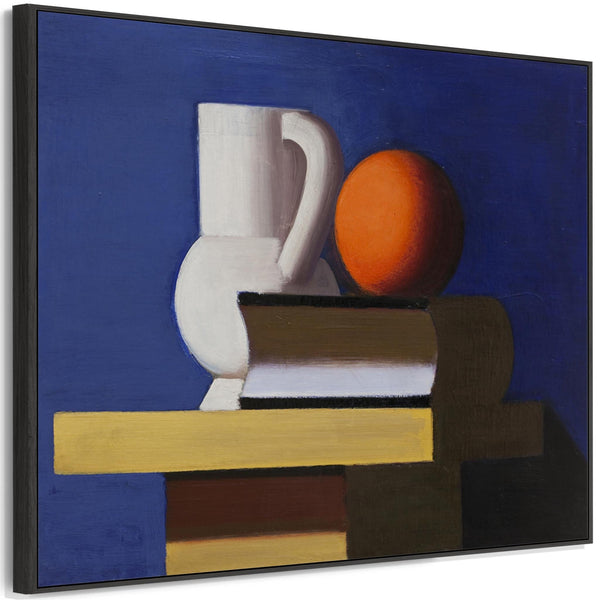 Vilhelm Lundstrom Framed Artwork Print on Canvas Still Life Arrangement - Jug Orange Book