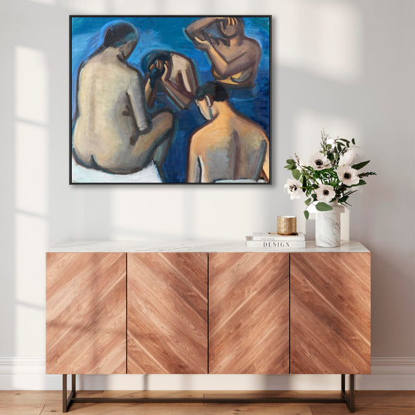 Vilhelm Lundstrom Framed Artwork Print on Canvas Bathers - After the Bath