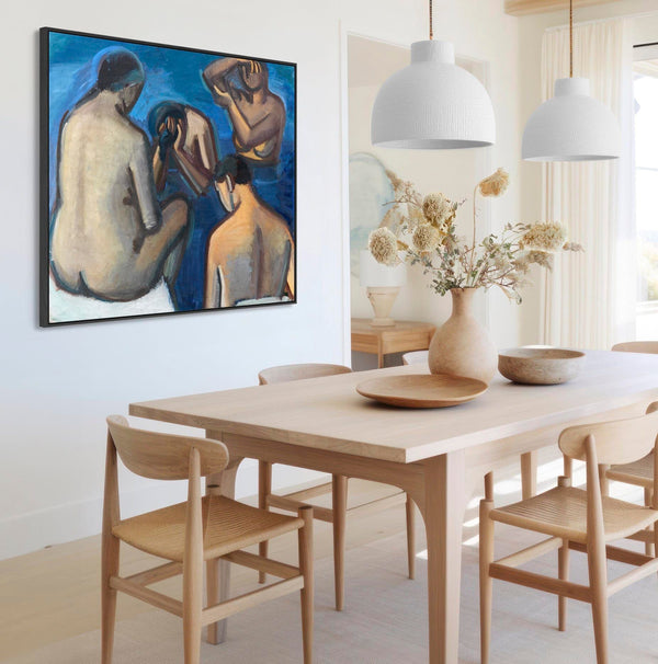 Vilhelm Lundstrom Framed Artwork Print on Canvas Bathers - After the Bath