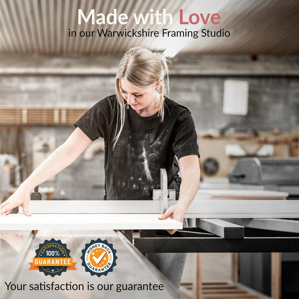 New York Skyline Framed Canvas Wall Art - Black White Picture