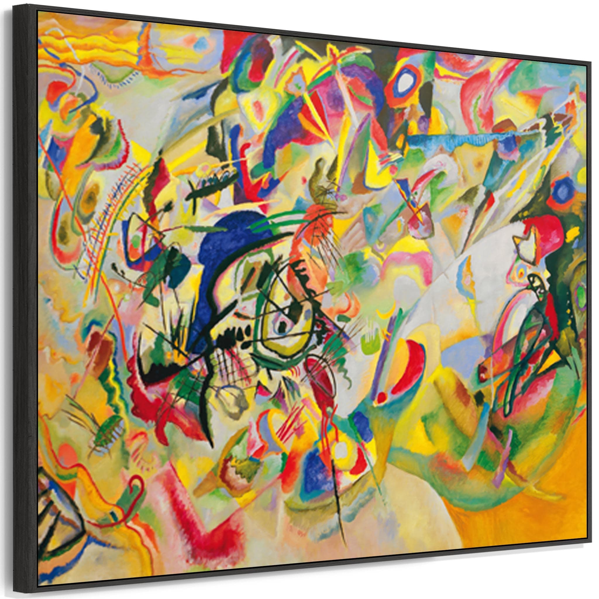 Wassily Kandinsky、、画集画、額装付 Canvas Print (60x40cm): Wassily Kandinsky - Composition 8