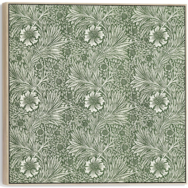 Large William Morris Wall Art Framed Canvas Print of Famous Marigold Pattern - 100cm x 100cm