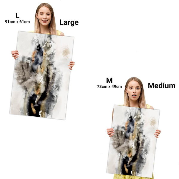 Abstract Black and White Gold Design Canvas Art Prints