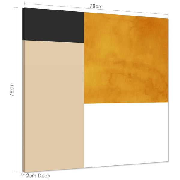Abstract Mustard Yellow White Design Canvas Art Prints