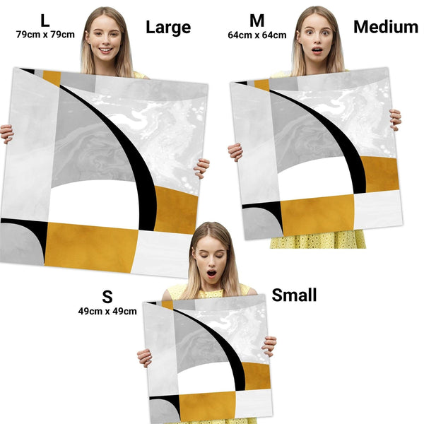 Abstract Mustard Yellow Grey Painting Canvas Art Pictures