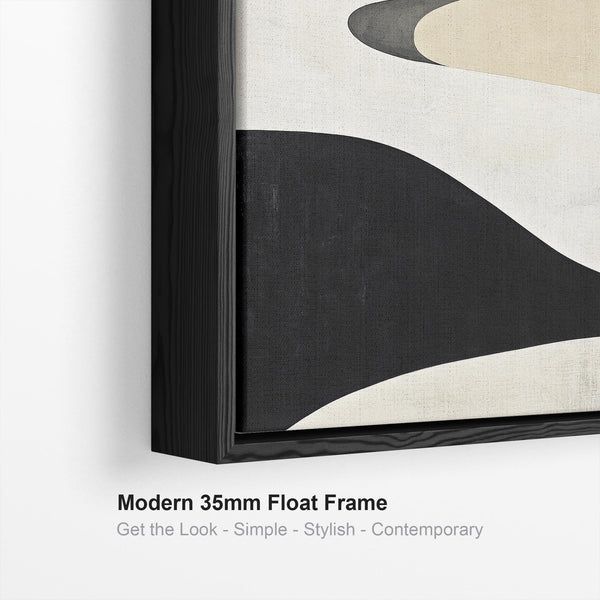 Bedroom Framed Artwork on Canvas Neutral Abstract Beige Black