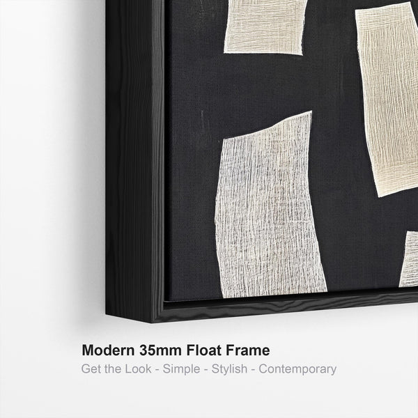 Bedroom Artwork Print Framed Canvas Abstract Beige Cream Black