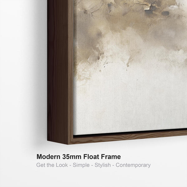 Kitchen Artwork Print Framed Canvas Abstract Brown Cream