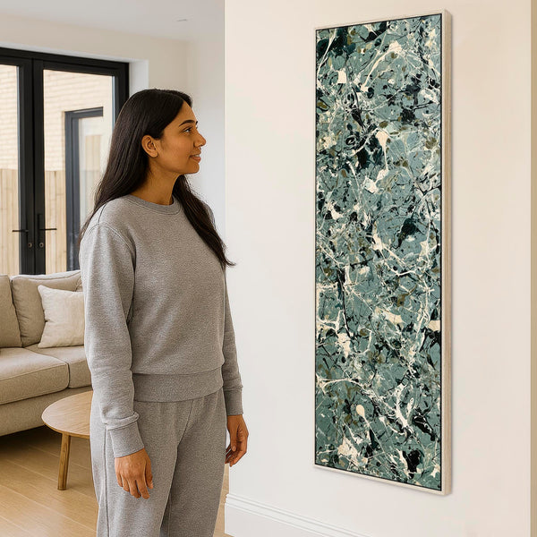 Tall Upright Framed Picture - Abstract Jackson Pollock Style