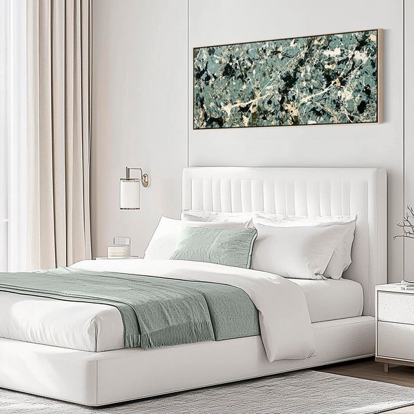 Bedroom Picture - Abstract Jackson Pollock Style over Bed Art
