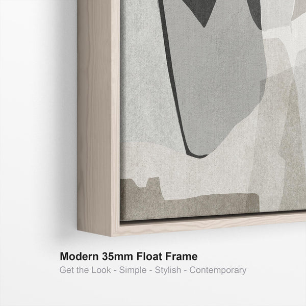 Horizontal Narrow Bedroom Wall Art over Bed Neutral Beige Black Abstract Panoramic