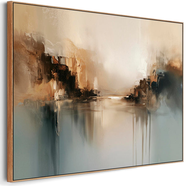 Extra Large Abstract Landscape - Teal Reflection 2 - Canvas Art