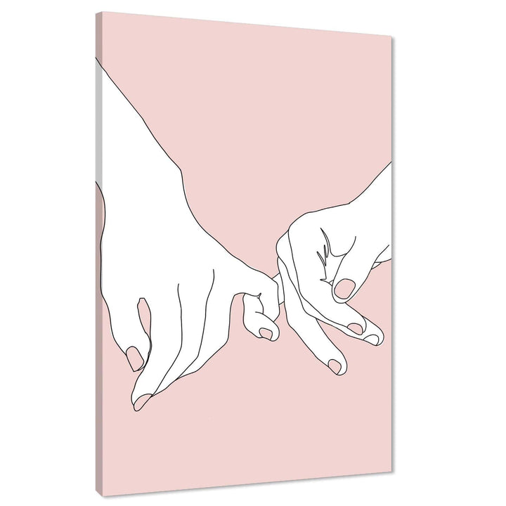 Pink White Figurative Entwined Fingers Canvas Art Pictures - 1RP1221M