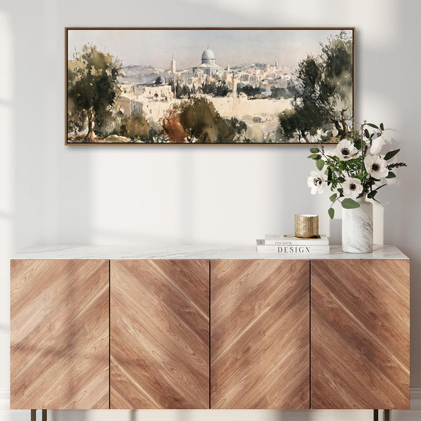 Islamic Palestine Framed Canvas Wall Art - Al Aqsa Qibli Mosque