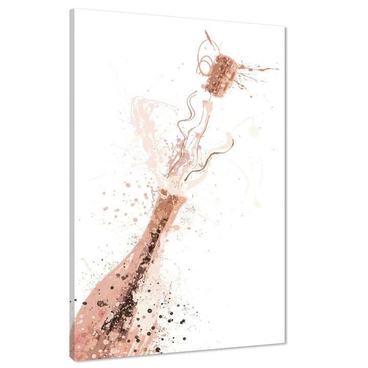 Kitchen Canvas Art Prints Champagne Bottle Cork Pop Coral - 1RP1389M