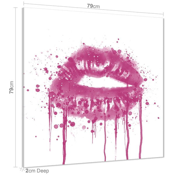 Pink Fashion Canvas Art Prints Lips