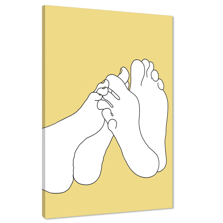 Yellow White Figurative Playful Feet Canvas Art Pictures - 1RP1412M
