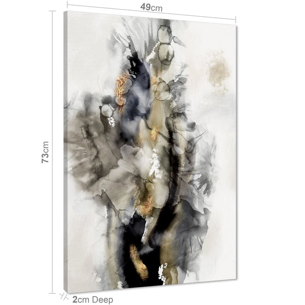Abstract Black and White Gold Design Canvas Art Prints