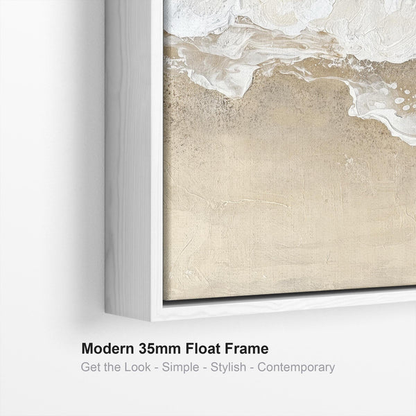 Beach Coastal Artwork Canvas Print Framed for Kitchen Blue