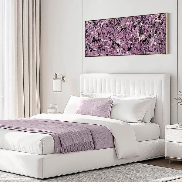 Wide Bedroom Wall Art Canvas Framed Mauve over Bed XL Artwork