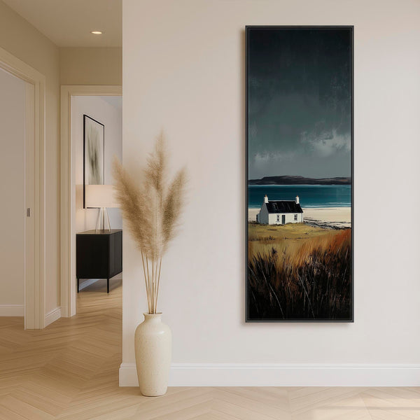 Tall Framed Scottish Print on Canvas Before the Storm