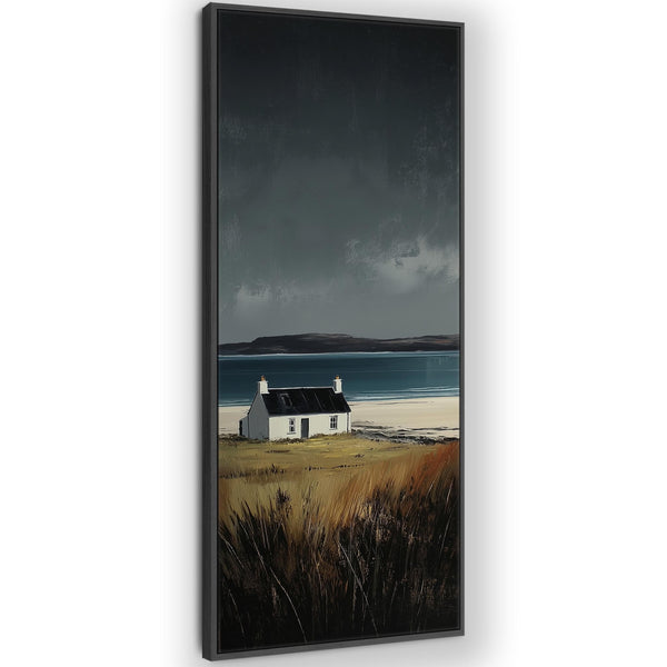 Tall Framed Scottish Print on Canvas Before the Storm