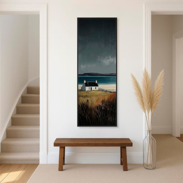 Tall Framed Scottish Print on Canvas Before the Storm