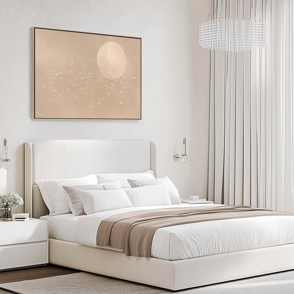 Neutral Beige Japandi - Canvas Wall Art - Frame Included
