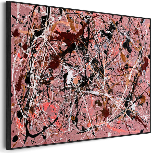 Dusty Rose Pink Framed Wall Art Canvas for Kitchen Dining Room