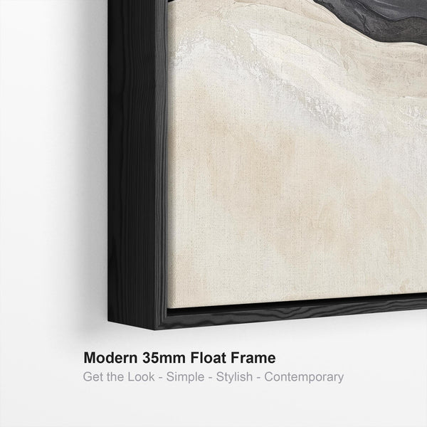 Bedroom Framed Wall Art Canvas Print Cream Black Abstract