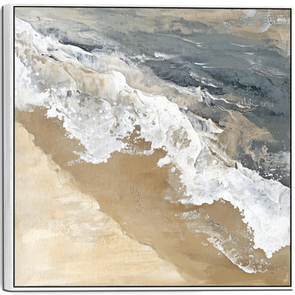 Beach Coastal Artwork Canvas Print Framed for Kitchen Dining Room Blue