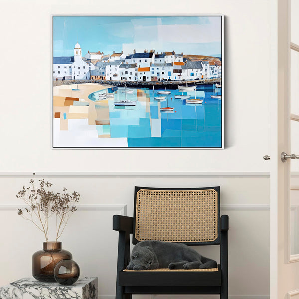 Extra Large Framed Coastal Art Print - Cornish Seaside 2