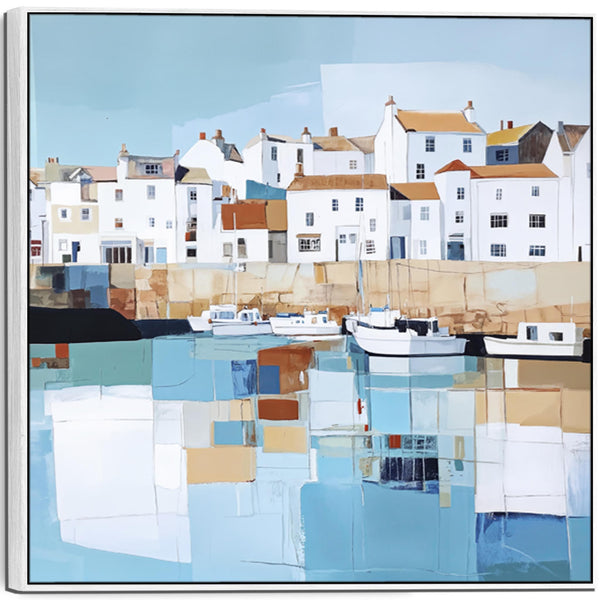 Blue White Canvas Prints Framed Cornish Seaside Memories 1