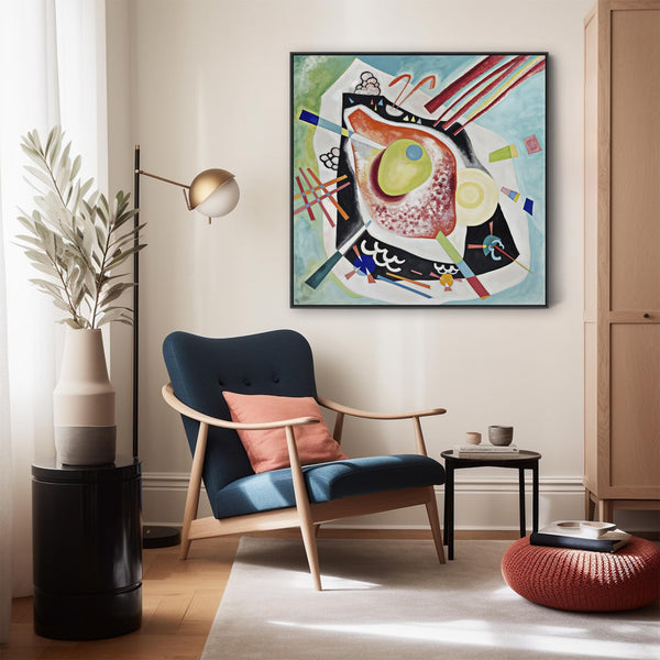 Wassily Kandinsky Framed Wall Art Canvas Print - White Oval - Painting 2021