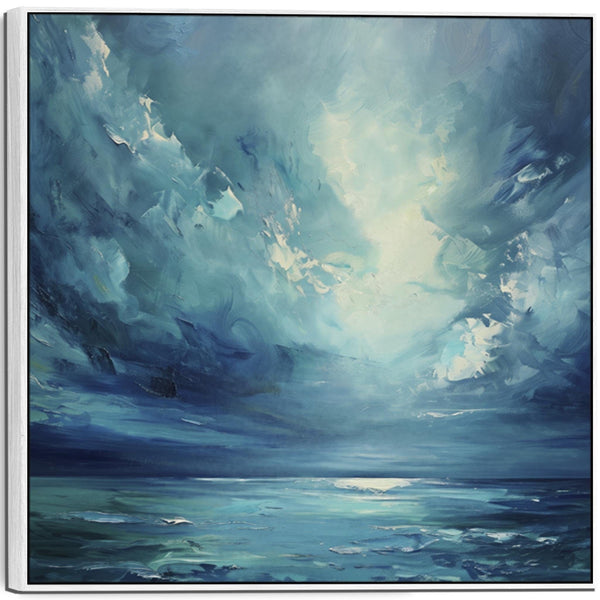 Blue Coastal Wall Art Framed Ocean Calm