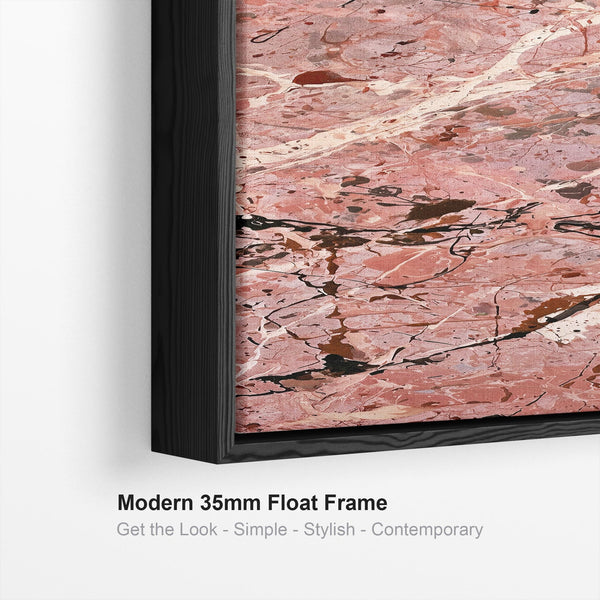 Tall Pink Hallway Wall Art - Framed Blush Abstract for Hall