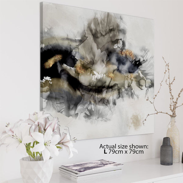 Abstract Black and White Gold Design Canvas Art Prints