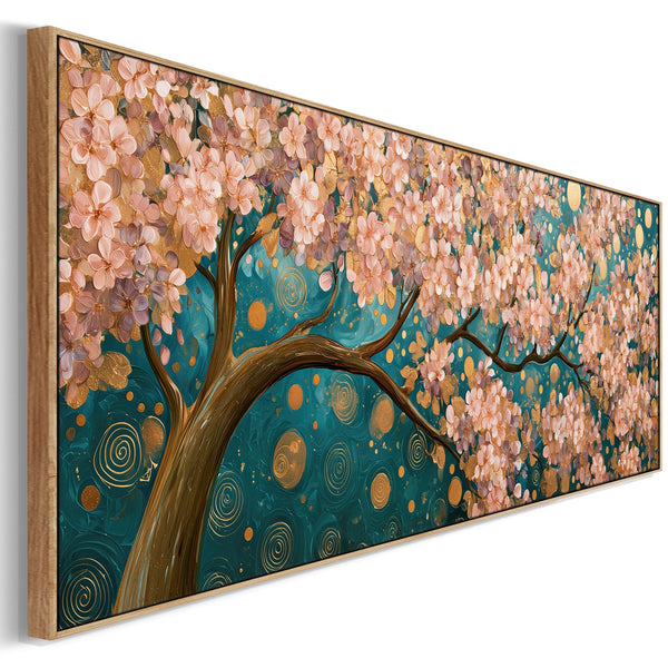 Pink Blue Gustav Klimt inspired Bedroom over Bed Canvas Art