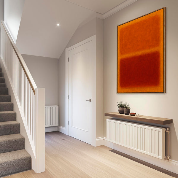 Rust Orange Abstract Framed Canvas Rothko Style - Cosy Autumn