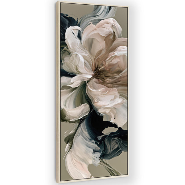 Tall Framed Hallway Canvas Print Sage Green Pink Vertical Art