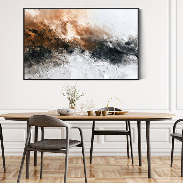 Extra Large Oversized Wall Art - Caramel Storm - Framed Canvas Art