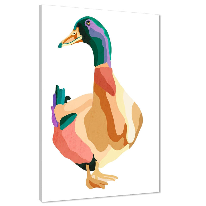 Duck Canvas Wall Art Picture - Multi Coloured - 1RP957M